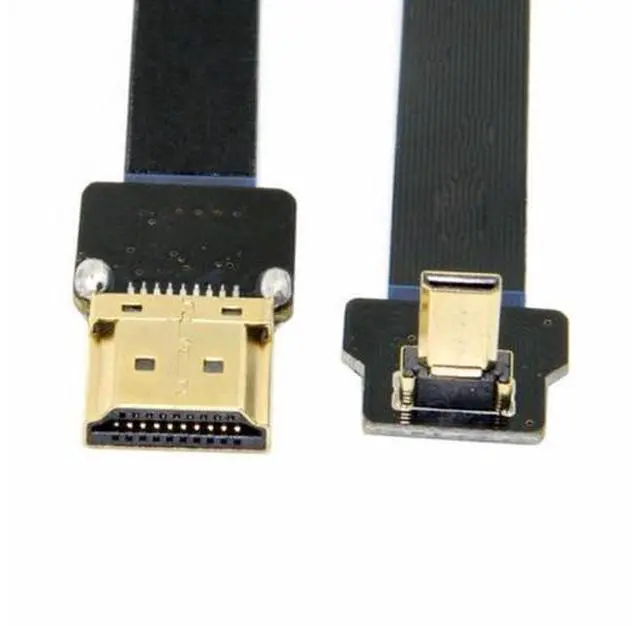 Main image of CYFPV 90 Degree Up Angled FPV Micro HDMI Male to HDMI Male Flat Cable 50cm for FPV HDTV Multicopter Aerial Photography (0.1M)