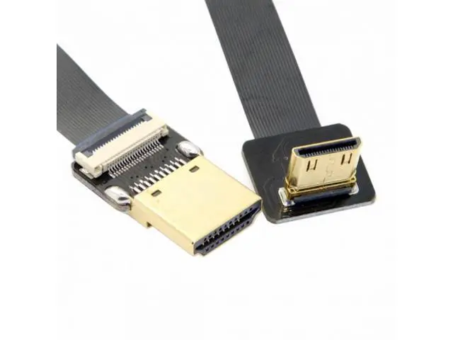 Alt view image 3 of 7 - CYFPV 90 Degree Up Angled FPV Mini HDMI Male to HDMI Male FPC Flat Cable 50cm for FPV HDTV Multicopter Aerial Photography (0.3M)