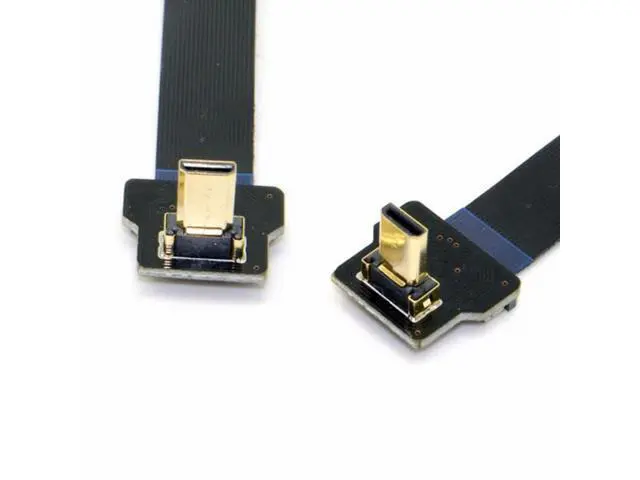 Alt view image 3 of 7 - CYFPV 90 Degree Up Angled FPV Micro HDMI Male to Micro HDMI FPC Flat Cable for FPV HDTV Multicopter Aerial Photography (0.8M)