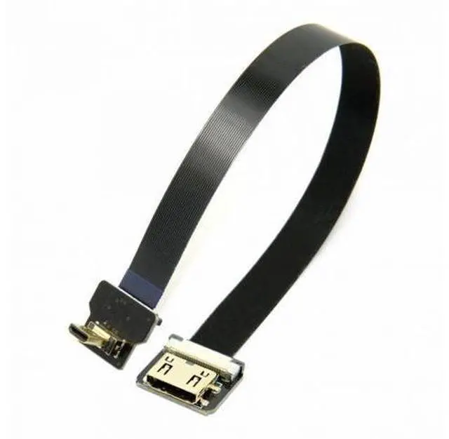 Alt view image 7 of 7 - CYFPV Up Angled 90 Degree FPV Micro HDMI Male to Mini HDMI Female FPC Flat Cable 10cm for FPV HDTV Multicopter Aerial Photography (0.3M)