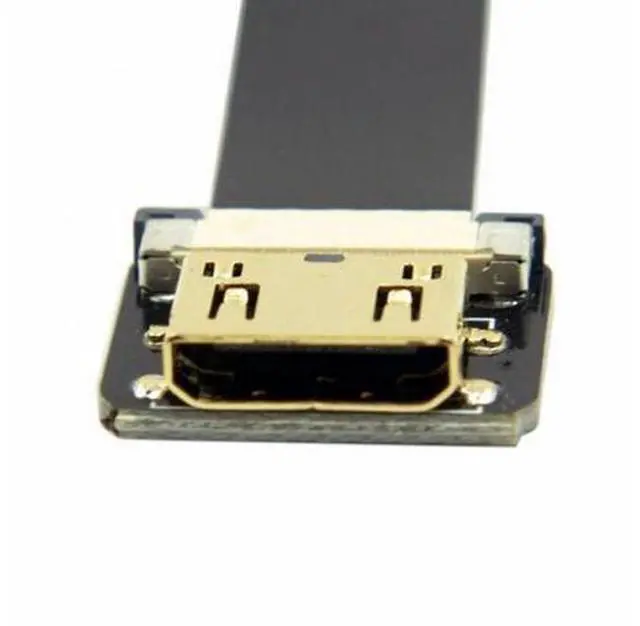 Alt view image 3 of 7 - CYFPV Up Angled 90 Degree FPV Micro HDMI Male to Mini HDMI Female FPC Flat Cable 10cm for FPV HDTV Multicopter Aerial Photography (0.3M)