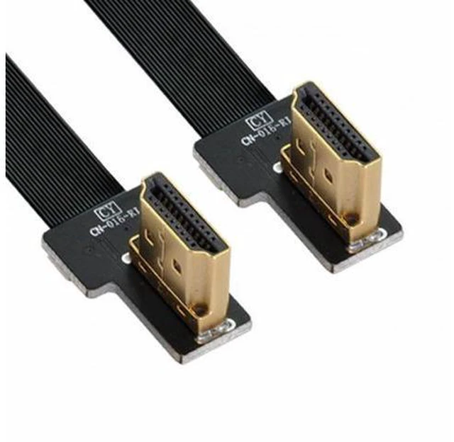 Main image of CYFPV Dual 90 Degree Right Angled HDMI Type A Male to Male HDTV FPC Flat Cable for FPV HDTV Multicopter Aerial Photography (0.5M)
