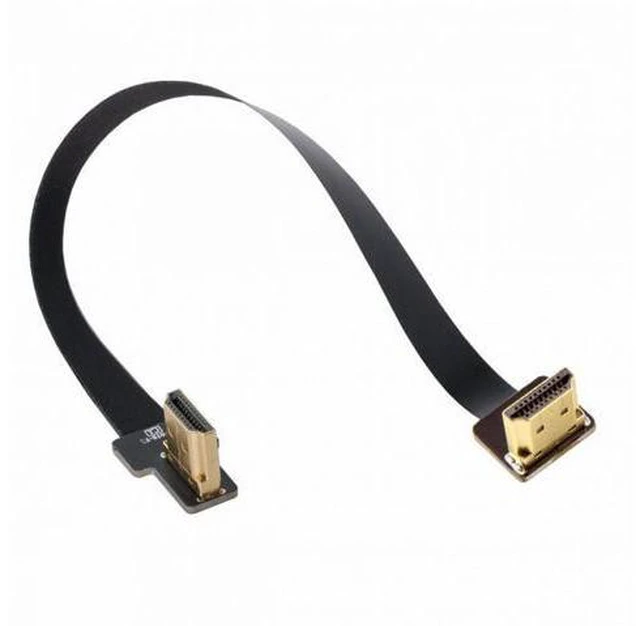 Main image of CYFPV Dual 90 Degree Right-Up Angled HDMI Type A Male to Male HDTV FPC Flat Cable for FPV HDTV Multicopter Aerial Photography (0.1M)