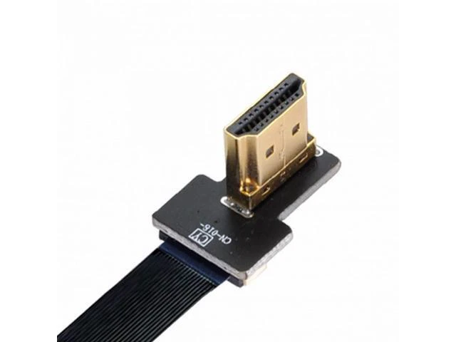 Alt view image 6 of 7 - CYFPV Dual 90 Degree Right-Up Angled HDMI Type A Male to Male HDTV FPC Flat Cable for FPV HDTV Multicopter Aerial Photography (0.1M)
