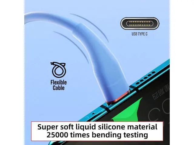 Alt view image 5 of 7 - Colorful USB-C 480Mbps Type-C Male to Male Cable Ultra Soft High Flex 65W Hyper Super Flexible Cord (Green 200cm)