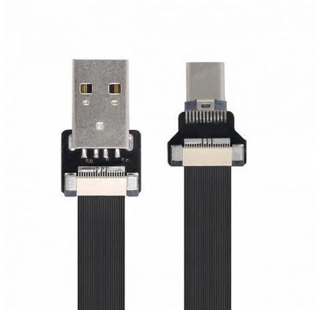 Main image of USB 2.0 Type-A Male to USB-C Type-C Male Data Flat Slim FPC Cable for FPV Disk Phone