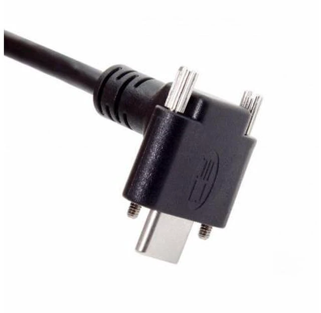 Alt view image 2 of 4 - Down Up Angled USB 3.1 Type-C Dual Screw Locking to Standard USB3.0 Data Cable 90 Degree for Camera