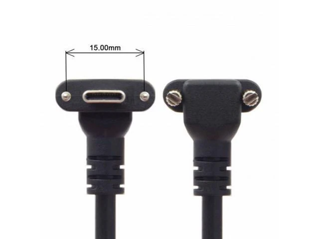 Alt view image 4 of 4 - Down Up Angled USB 3.1 Type-C Dual Screw Locking to Standard USB3.0 Data Cable 90 Degree for Camera