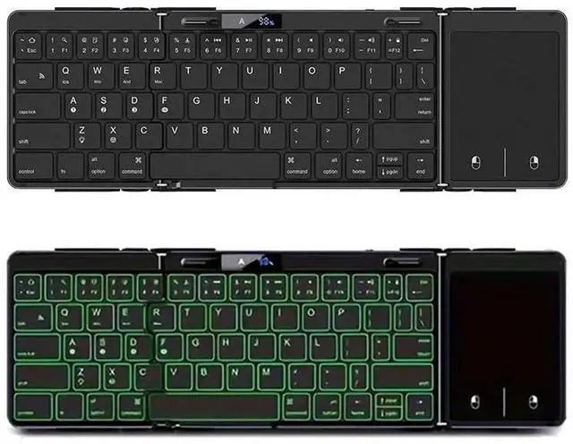 Main image of JOMAA Foldable Bluetooth Keyboard with Trackpad, RGB Backlight, Portable,Full-Size Rechargeable Travel Keyboard with Lockable Fold for