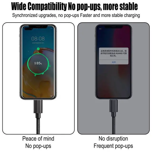 Alt view image 4 of 6 - 3-Pack USB C Data Cable 6.5ft, 5V/3A Fast Charge A to Type C Braided Cord for Android Auto, Portable SSD Phone Laptop Tablet Computer PC(Pink, Black,Purple)