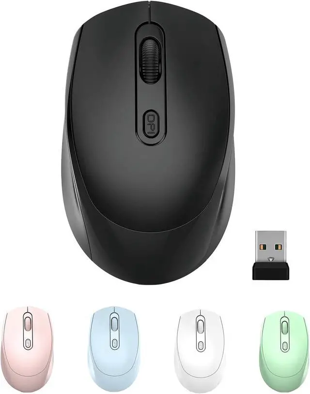 Main image of ONE-UP Wireless Mouse, 2.4G, Silent, USB Nano Receiver, for Laptop, Chromebook, PC, Mac, Windows and School Work (Black)
