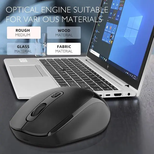 Alt view image 6 of 7 - ONE-UP Wireless Mouse, 2.4G, Silent, USB Nano Receiver, for Laptop, Chromebook, PC, Mac, Windows and School Work (Black)