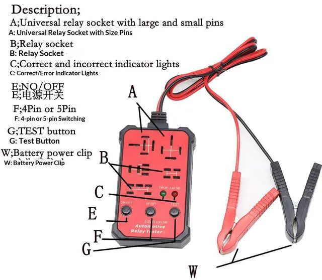 Alt view image 5 of 5 - New Relay Diagnostic Instrument - 5-seat multi-functional wireless relay testing device - 12V and 24V universal auto repair tool