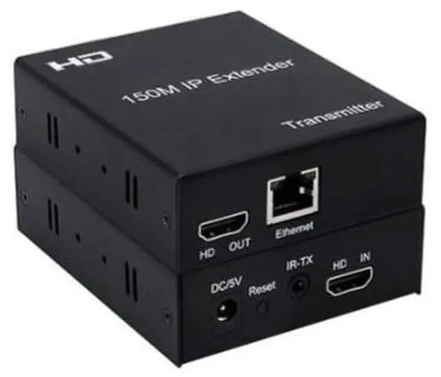 Alt view image 3 of 4 - High-definition HDMI extender 150 meters HDTV to RJ45 single network cable signal extender with IR infrared 1080P