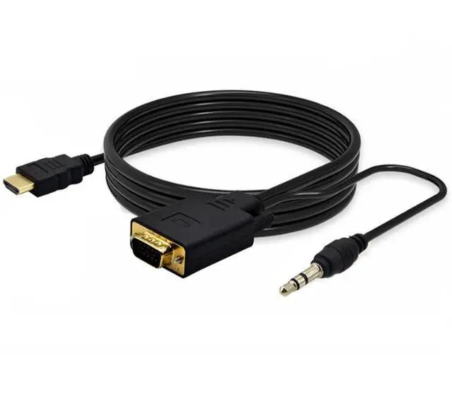 Alt view image 3 of 4 - Computer to TV screen projection HDMI-TV- VGA conversion cable with audio and power supply, 1.8 meters, HDTV to VGA converter