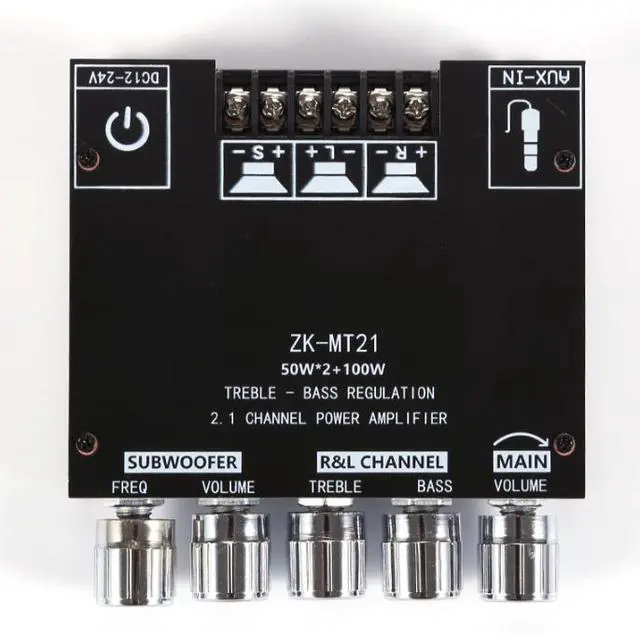 Alt view image 3 of 5 - ZK-MT21 50W x 2 + 100W 2.1-channel Bluetooth digital power amplifier module - bass speaker with both high and low frequency ranges
