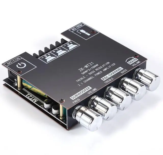 Alt view image 2 of 5 - ZK-MT21 50W x 2 + 100W 2.1-channel Bluetooth digital power amplifier module - bass speaker with both high and low frequency ranges