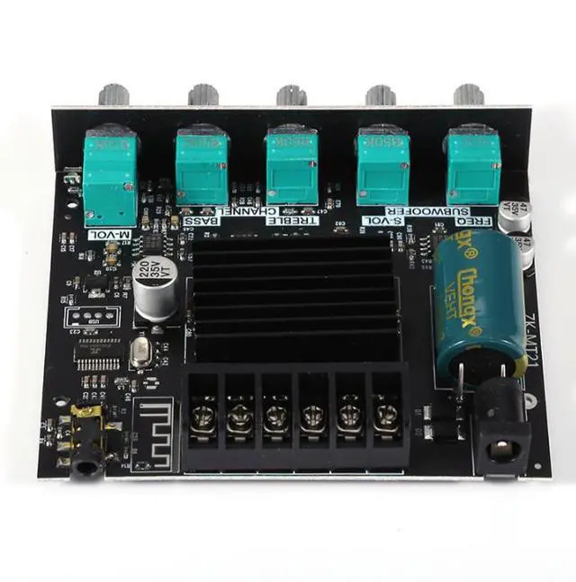 Alt view image 5 of 5 - ZK-MT21 50W x 2 + 100W 2.1-channel Bluetooth digital power amplifier module - bass speaker with both high and low frequency ranges