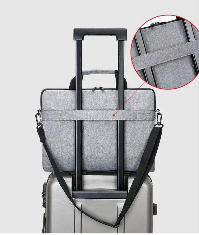 Alt view image 3 of 4 - Laptop bag, briefcase, business water-resistant Oxford cloth document bag, commuting handbag, file bag, office bag