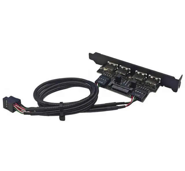 Alt view image 4 of 4 - The rear panel cable of the desktop computer for 9-pin expansion USB 2.0, the panel cable of the computer case for USB interface, with a cable for taking out the plug.