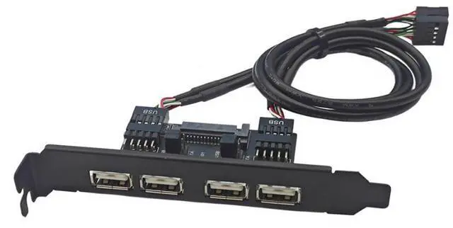 Main image of The rear panel cable of the desktop computer for 9-pin expansion USB 2.0, the panel cable of the computer case for USB interface, with a cable for taking out the plug.