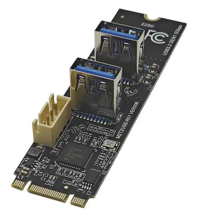 Alt view image 2 of 4 - M.2 NVME to USB TYPE-A expansion USB 3.2 adapter with 5Gbps built-in Bluetooth keyboard and mouse receiver