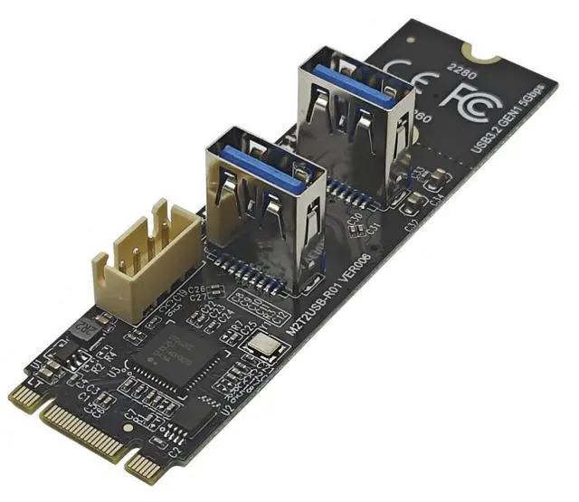 Alt view image 4 of 4 - M.2 NVME to USB TYPE-A expansion USB 3.2 adapter with 5Gbps built-in Bluetooth keyboard and mouse receiver