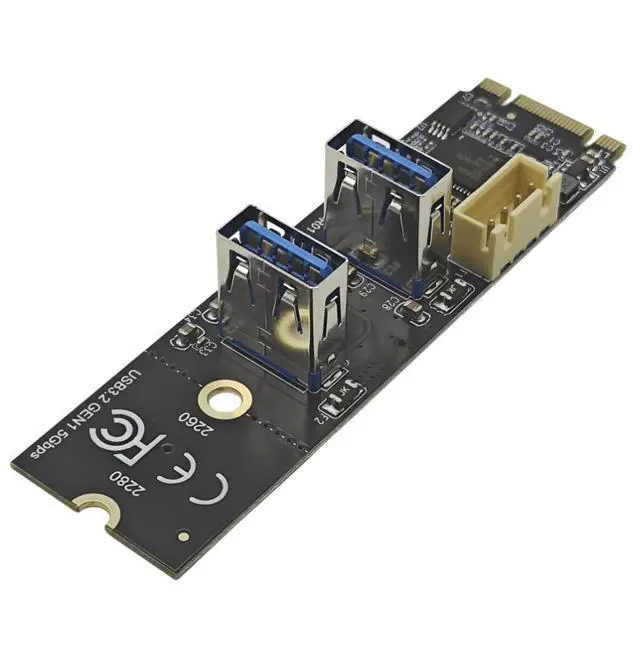 Alt view image 3 of 4 - M.2 NVME to USB TYPE-A expansion USB 3.2 adapter with 5Gbps built-in Bluetooth keyboard and mouse receiver