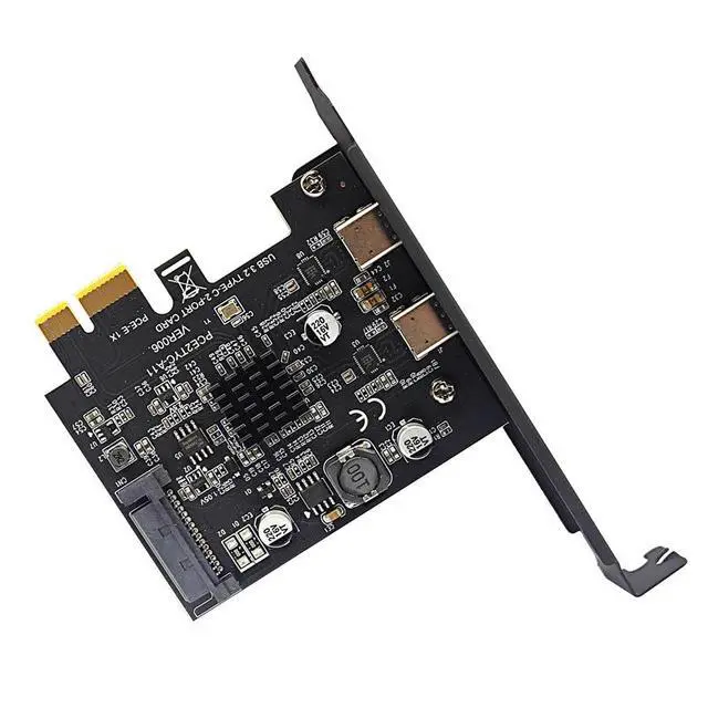 Alt view image 4 of 6 - USB 3.2 expansion card, GEN2 dual Type-C ports, ASMedia ASM3142 adapter for 10Gbps transfer rate