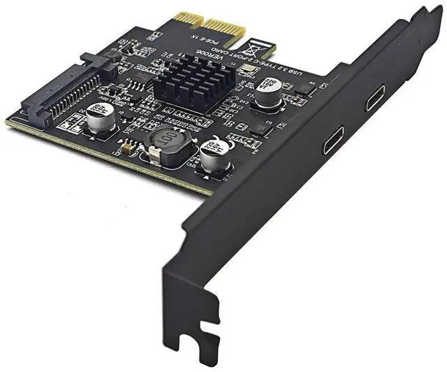 Main image of USB 3.2 expansion card, GEN2 dual Type-C ports, ASMedia ASM3142 adapter for 10Gbps transfer rate