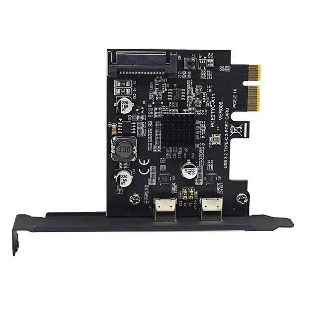 Alt view image 3 of 6 - USB 3.2 expansion card, GEN2 dual Type-C ports, ASMedia ASM3142 adapter for 10Gbps transfer rate
