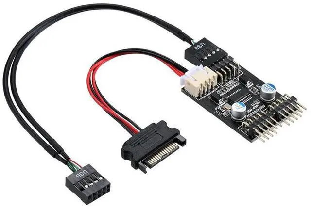Main image of Motherboard USB 2.0 9-pin 19-pin dual 9-pin ports 9-pin dual 9-pin one-minute two expansion hubs