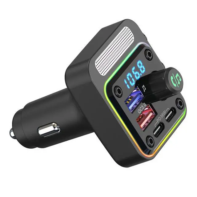 Alt view image 3 of 6 - BC91 in-car MP3 player, USB drive for lossless HIFI music, 36W dual PD fast charging, in-car Bluetooth FM transmitter