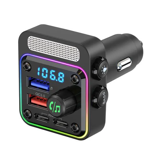 Alt view image 4 of 6 - BC91 in-car MP3 player, USB drive for lossless HIFI music, 36W dual PD fast charging, in-car Bluetooth FM transmitter