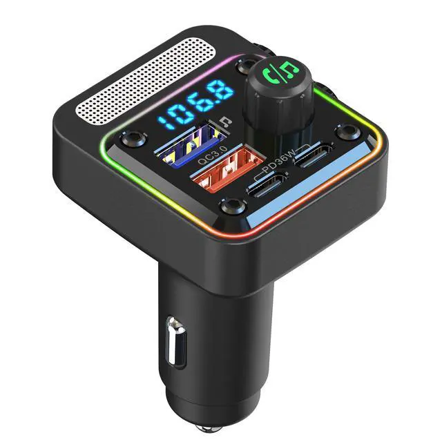 Alt view image 5 of 6 - BC91 in-car MP3 player, USB drive for lossless HIFI music, 36W dual PD fast charging, in-car Bluetooth FM transmitter