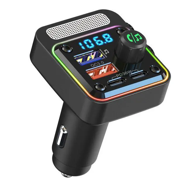 Alt view image 2 of 6 - BC91 in-car MP3 player, USB drive for lossless HIFI music, 36W dual PD fast charging, in-car Bluetooth FM transmitter