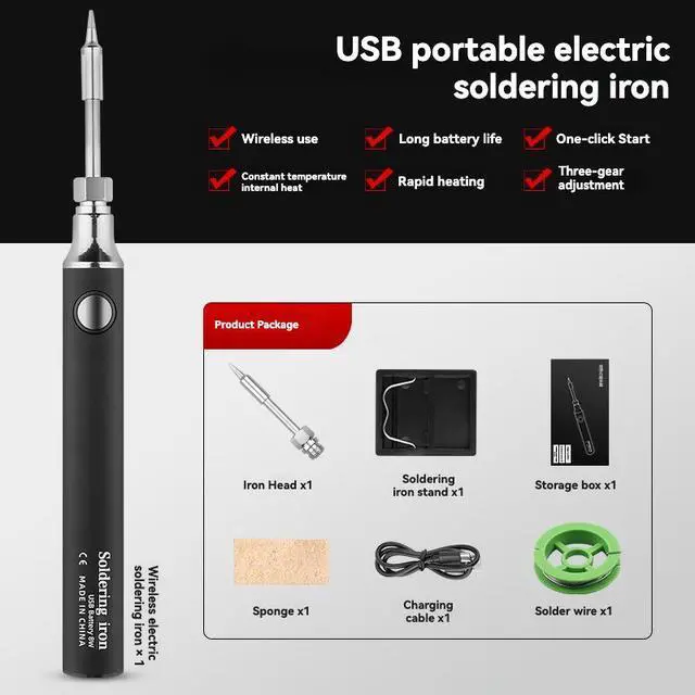 Alt view image 6 of 6 - Wireless charging soldering iron, soldering iron, USB 5V 8W fast-charging lithium battery, portable maintenance and welding tool