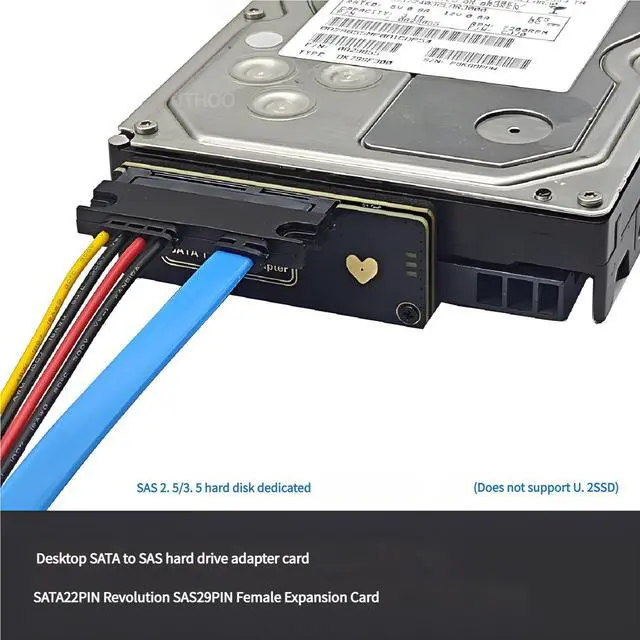 Main image of SATA 3.0 to SAS Hard Disk Solid State SSD Expansion Card, SATA 22PIN to SAS 29PIN Adapter Card