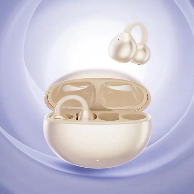 Alt view image 6 of 6 - Smart real-time AI translation ear clip-type headphones M91 non-inferior ear-type OWS wireless headphones with LED battery digital display Type-C