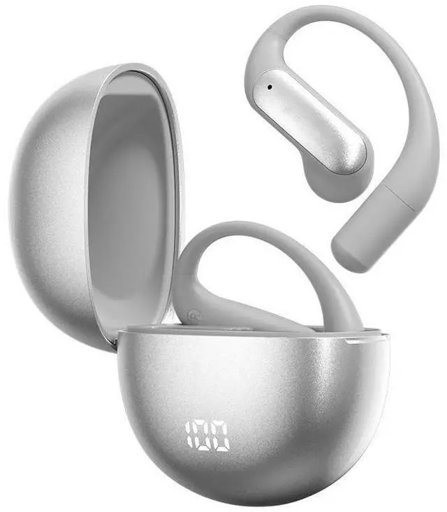 Main image of AI intelligent M118 in-ear headphones feature an LED battery indicator, ear hook design, long-lasting power supply and water resistance.