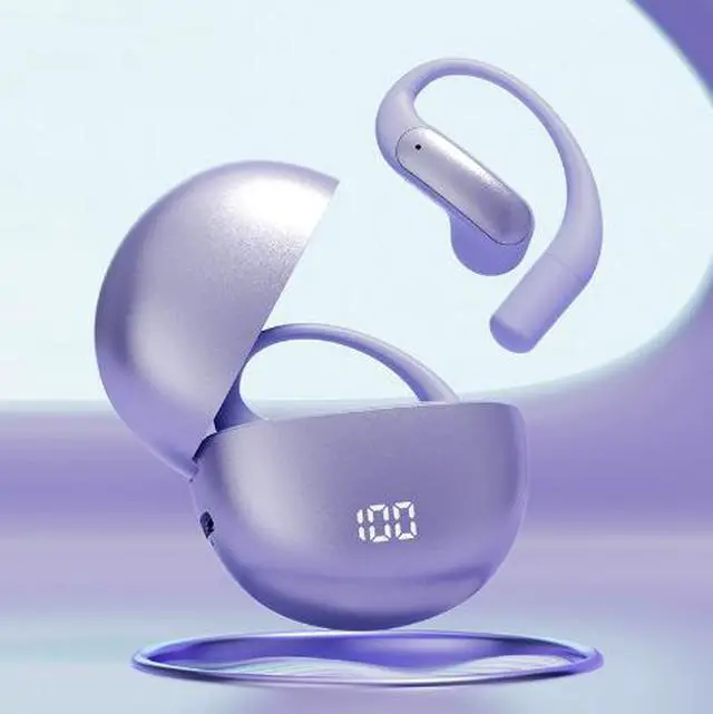 Alt view image 6 of 6 - AI intelligent M118 in-ear headphones feature an LED battery indicator, ear hook design, long-lasting power supply and water resistance.