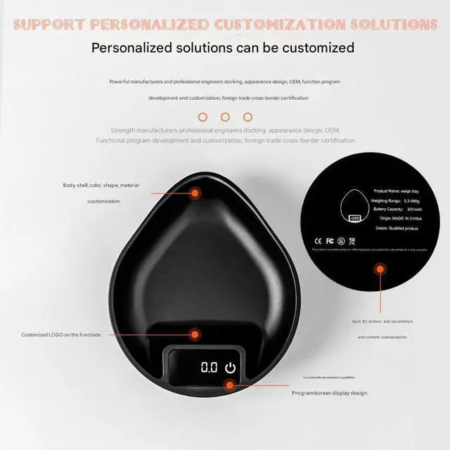 Alt view image 5 of 6 - Abs Mini Coffee Electronic Scale - Kitchen Coffee Scale - Bean Dish Scale - Small 0.1 Gram Scale - Precise Coffee Bean Tray Scale