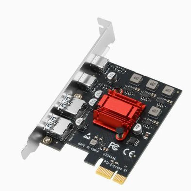 Alt view image 2 of 4 - Desktop PCI-E to USB 3.0 power-free expansion card with 4 ports, 2A + 2C independent power supply, supports fast charging and adapter conversion