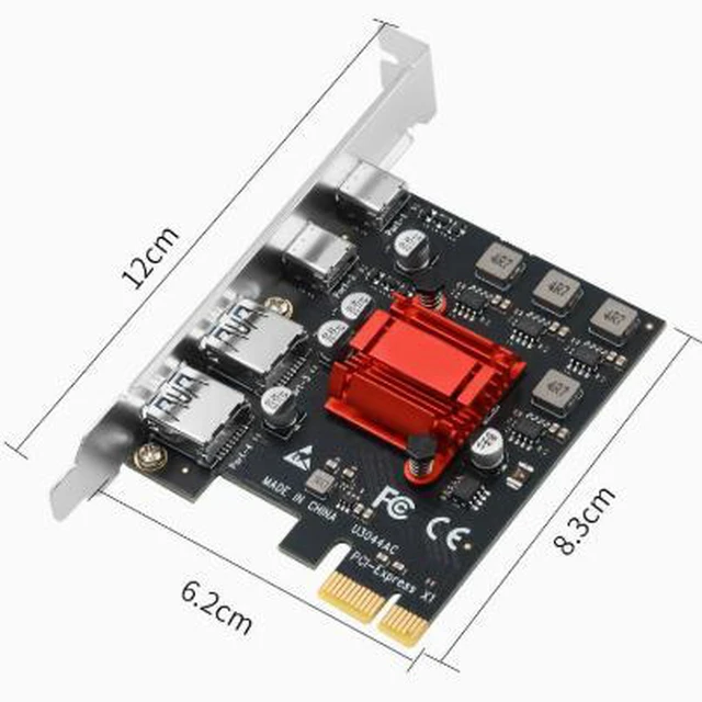 Alt view image 3 of 4 - Desktop PCI-E to USB 3.0 power-free expansion card with 4 ports, 2A + 2C independent power supply, supports fast charging and adapter conversion