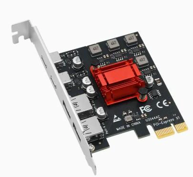 Alt view image 4 of 4 - Desktop PCI-E to USB 3.0 power-free expansion card with 4 ports, 2A + 2C independent power supply, supports fast charging and adapter conversion