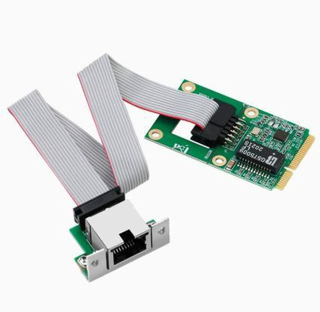 Alt view image 4 of 4 - MiniPCIe to RJ45 port single-port Gigabit wired network card for desktops, RTL8111H flat cable COM port with indicator light
