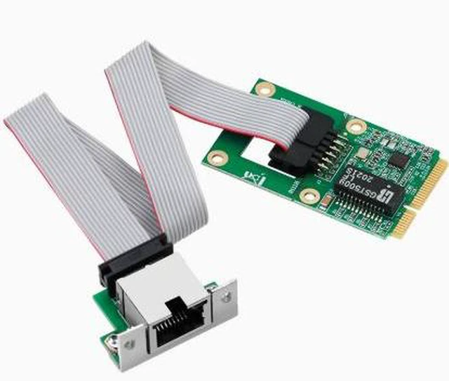 Main image of MiniPCIe to RJ45 port single-port Gigabit wired network card for desktops, RTL8111H flat cable COM port with indicator light