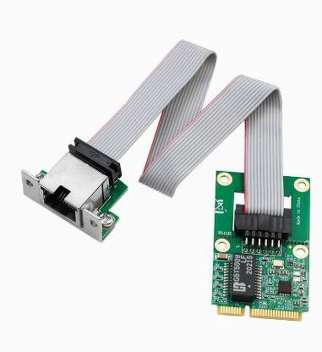 Alt view image 2 of 4 - MiniPCIe to RJ45 port single-port Gigabit wired network card for desktops, RTL8111H flat cable COM port with indicator light