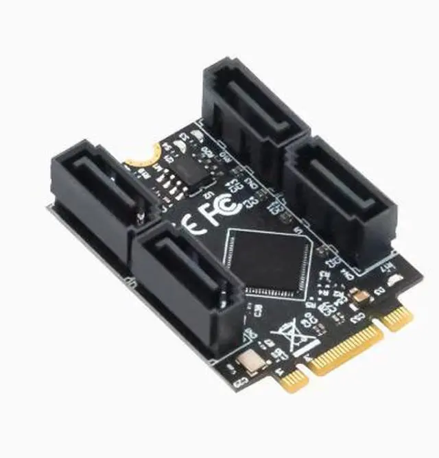 Alt view image 2 of 4 - M.2 B+M Key to 4-port SATA 3.0 6Gbps driver-free installation supporting Feiyang Qunhui Shengteng SSD interface