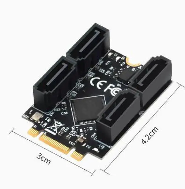 Alt view image 3 of 4 - M.2 B+M Key to 4-port SATA 3.0 6Gbps driver-free installation supporting Feiyang Qunhui Shengteng SSD interface